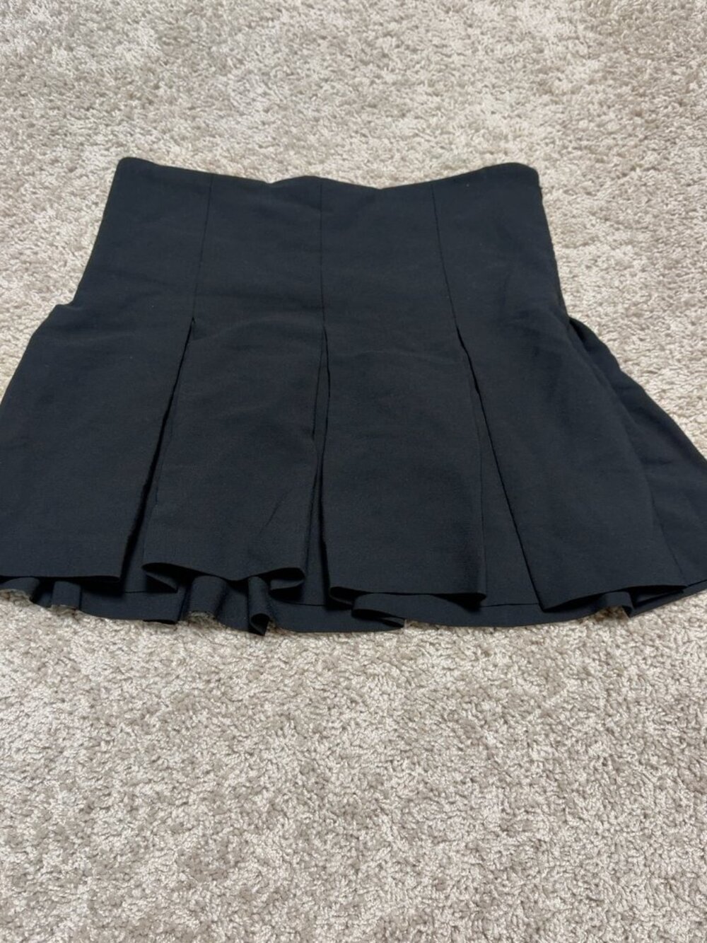 Aritzia Babaton Black Pleated Mini Skirt